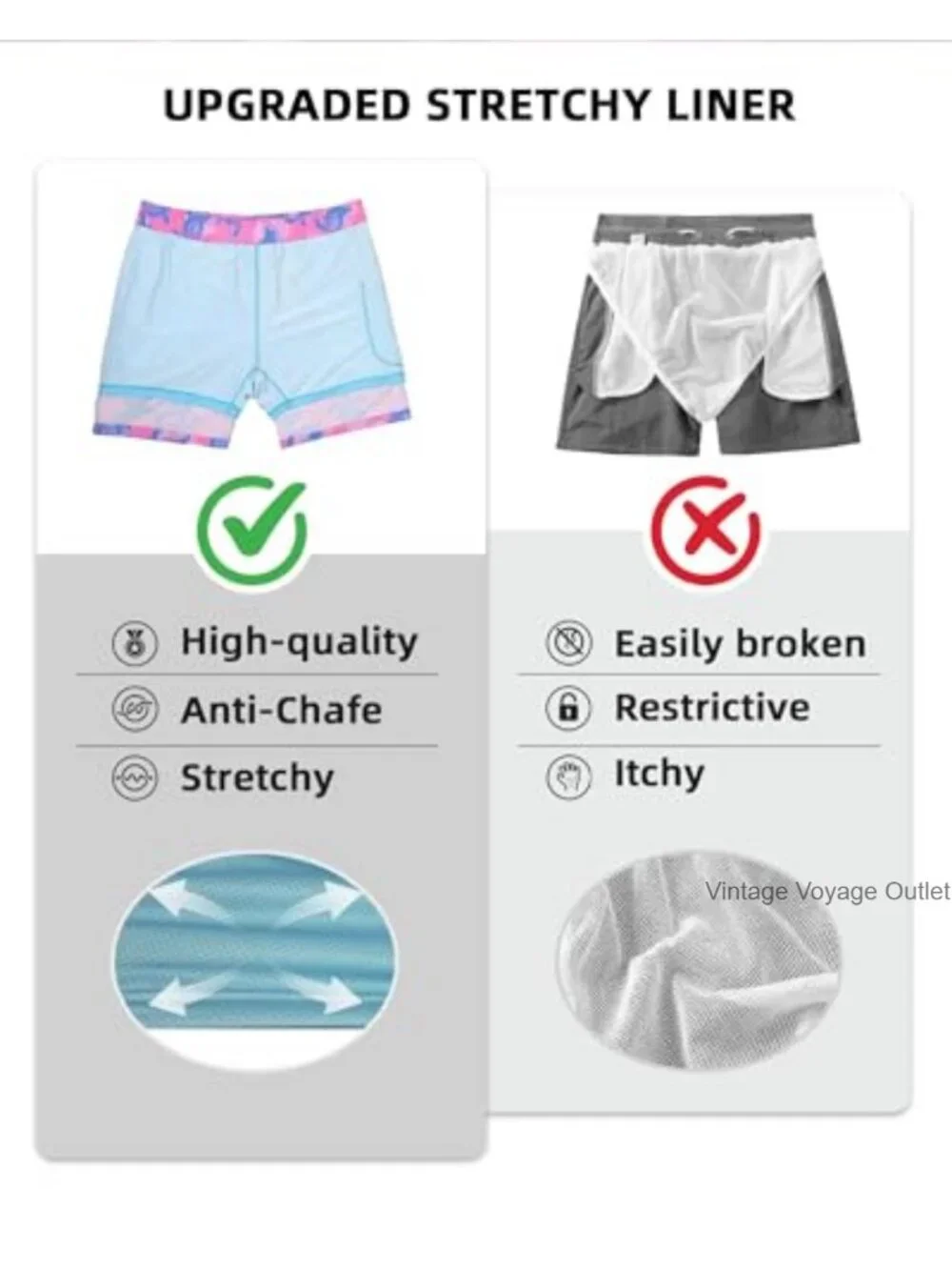 Men's Quick Dry Swim Trunks with Compression Liner 7 Inch Board Shorts